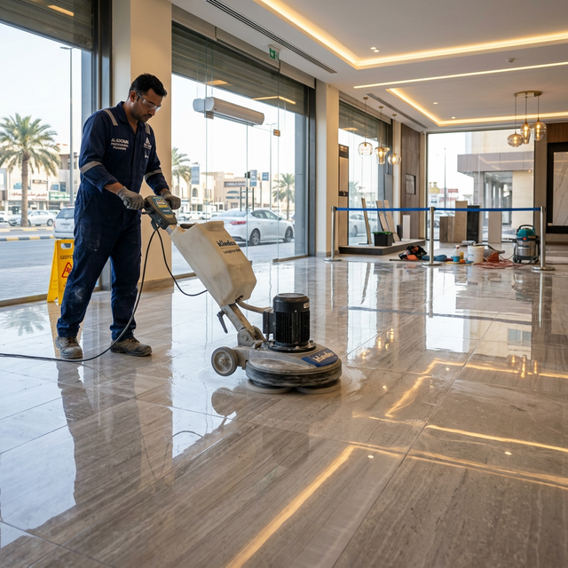 جلي بلاط باكستاني بالخبر: استعادة رونق ولمعان الأرضيات القديمة