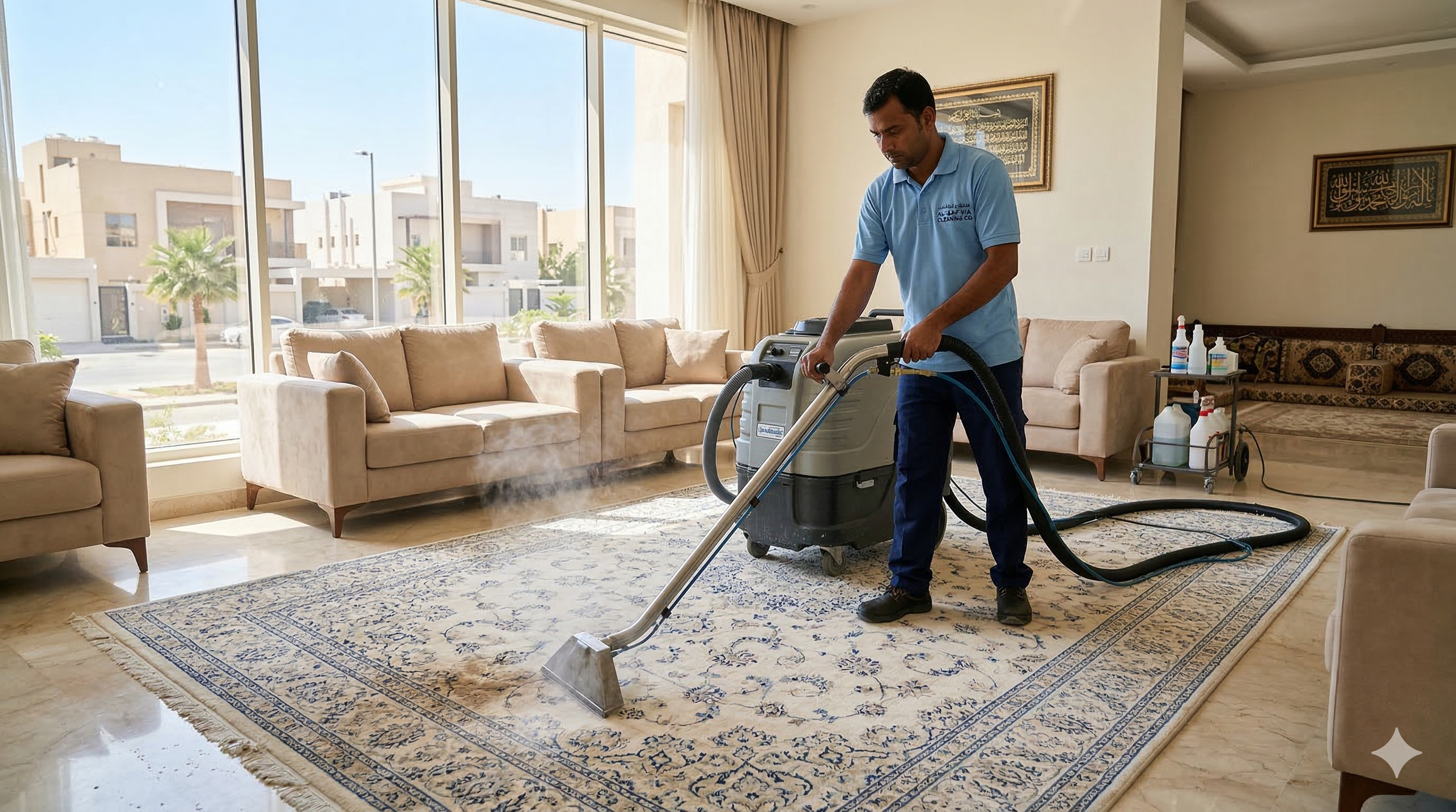 تنظيف السجاد بالبخار في الجبيل: سر الحفاظ على ألوان سجادك